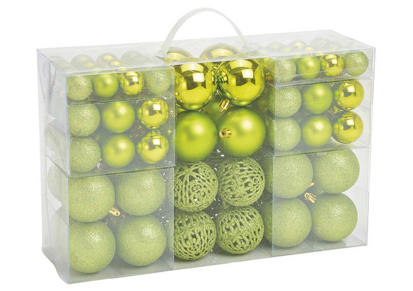 Christbaumkugel-Set Grün 100-teilig - Grün, Basics, Kunststoff (35,0/23,0/12,0cm)