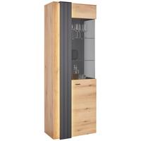 Vitrine in Eiche/Grau - Modern, Glas/Holzwerkstoff (71,8/203/44,8cm) - Mömax