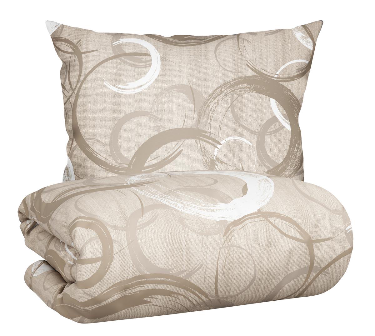 Bettwäsche New Circles Beige ca. 140x200cm - Beige, Textil (140/200cm) - Modern Living