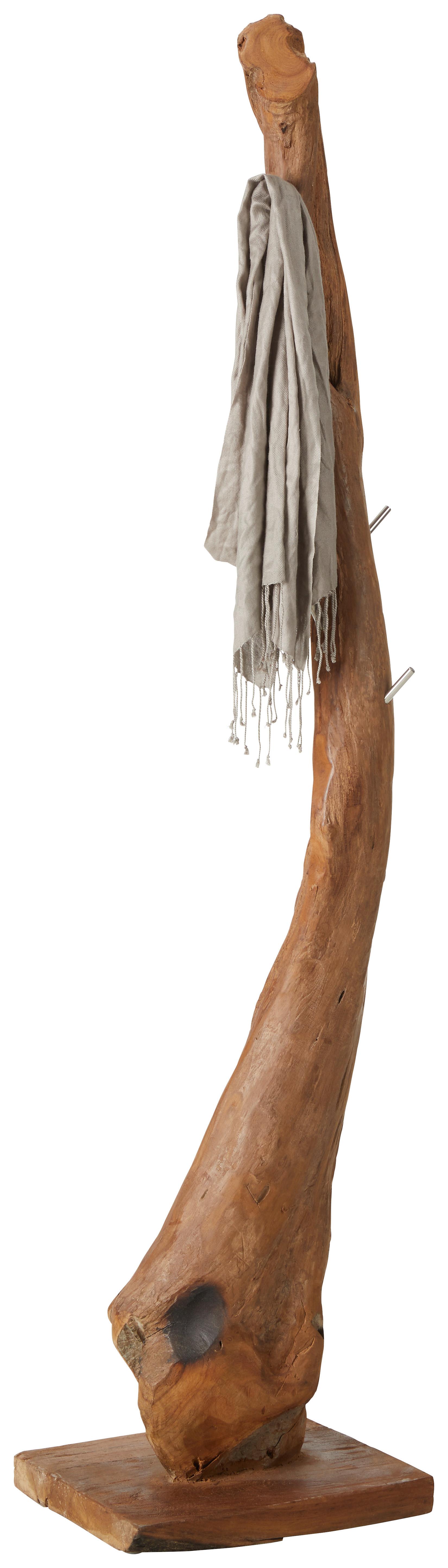 Kleiderständer in Teakfarben - Teakfarben, Natur, Holz (32/180/32cm) - Premium Living