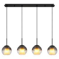 Viseća Svjetiljka Barry 15749-4h Barry - siva/prozirno, Basics, staklo/metal (100/18/120cm) - Globo