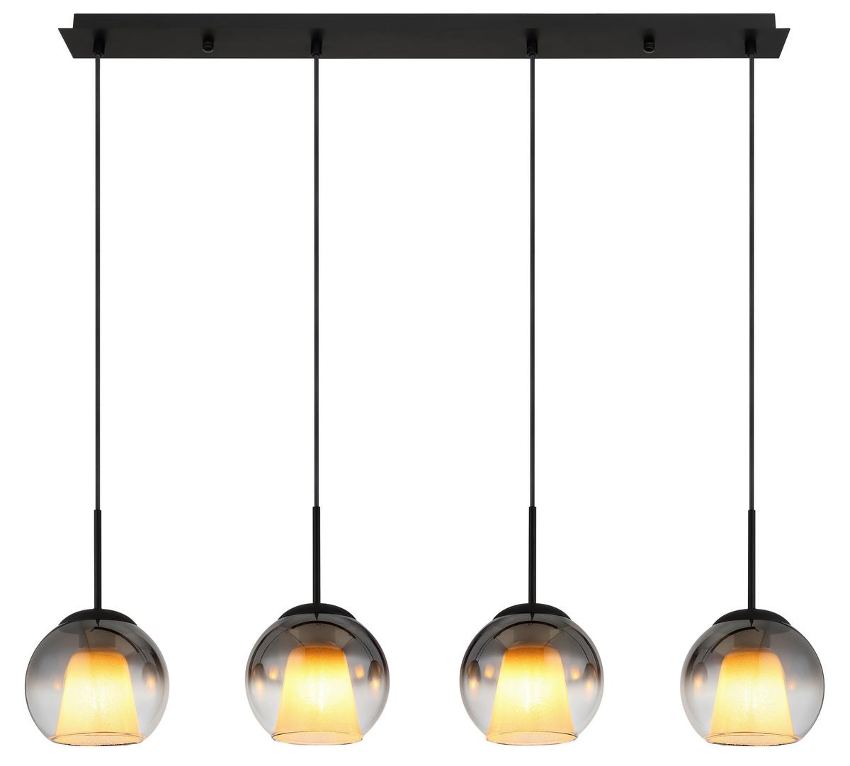 Viseća Svjetiljka Barry 15749-4h Barry - siva/prozirno, Basics, staklo/metal (100/18/120cm) - Globo