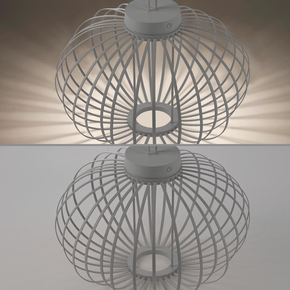 Akku-Tischleuchte Greige max. 1,5 Watt - Greige, Design, Holz/Kunststoff (46/46/37cm)