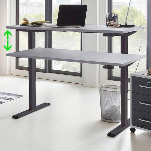 Schreibtisch Office Edition Anthrazit/Grau - Anthrazit/Grau, MODERN, Holzwerkstoff/Metall (138/67/69-119cm) - MID.YOU