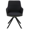 STOL MED ARMSTÖD JOSY -BASED- - grå/svart, Design, metall/läder (57/86/61cm) - Based