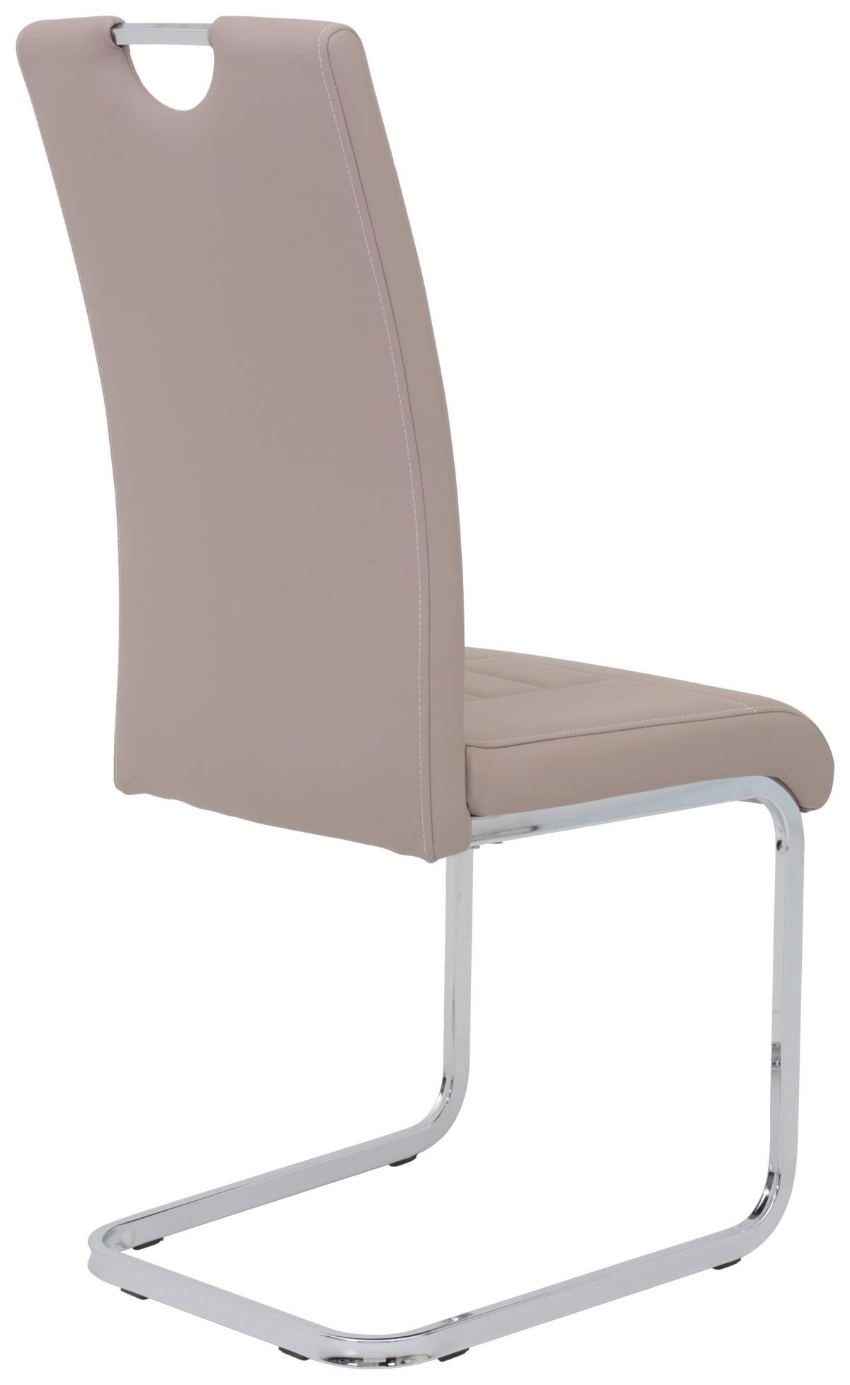 Schwingstuhl 2er-Set Ruby S Cappuccino gepolstert - Chromfarben/Weiß, MODERN, Textil/Metall (44/104/57,5cm) - MID.YOU