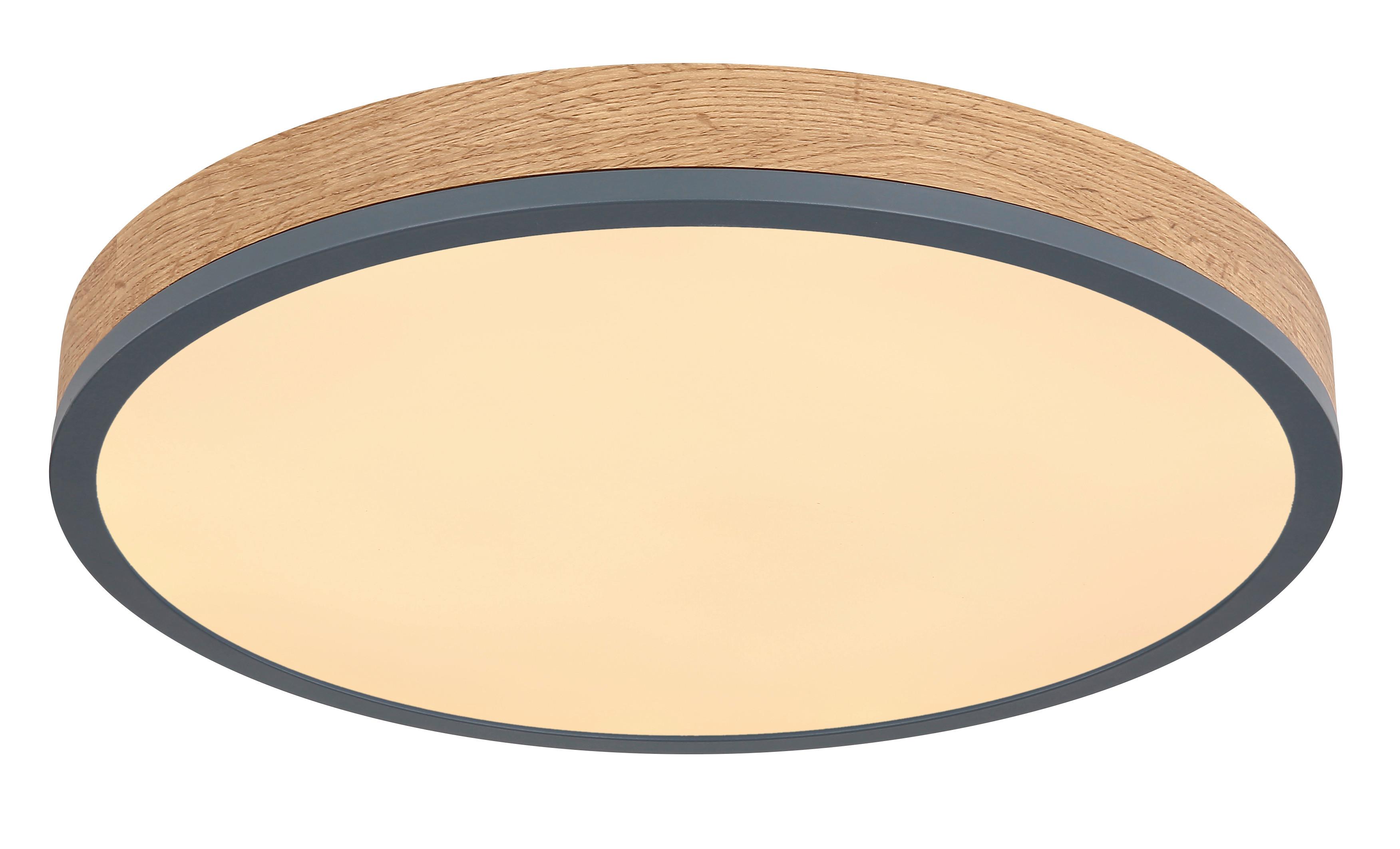 LED-Deckenleuchte Doro max. 24 Watt - Opal/Graphitfarben, Basics, Holzwerkstoff/Kunststoff (45/8,5cm) - Globo