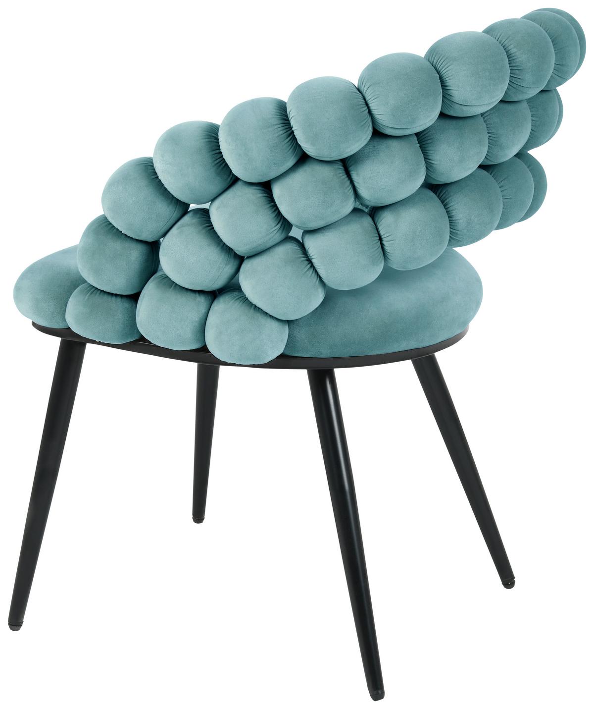 KRZESŁO Z PODŁOKIETNIKAMI BUBBLES - czarny/jadeitowa zieleń, Design, metal/tkanina (58/80cm) - Novel