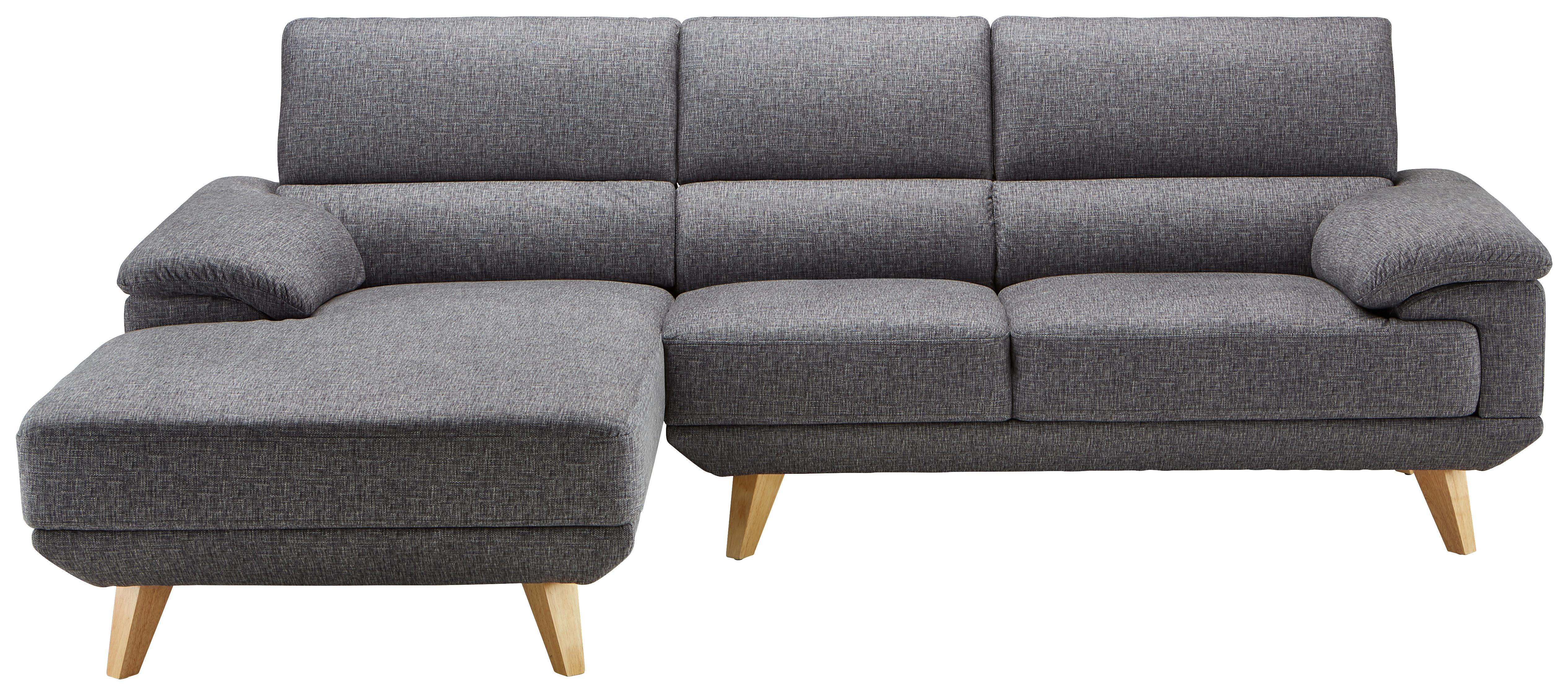 Wohnlandschaft in Grau "Sandra" - Grau, Modern, Holz/Textil (246/86/155cm) - Bessagi Home