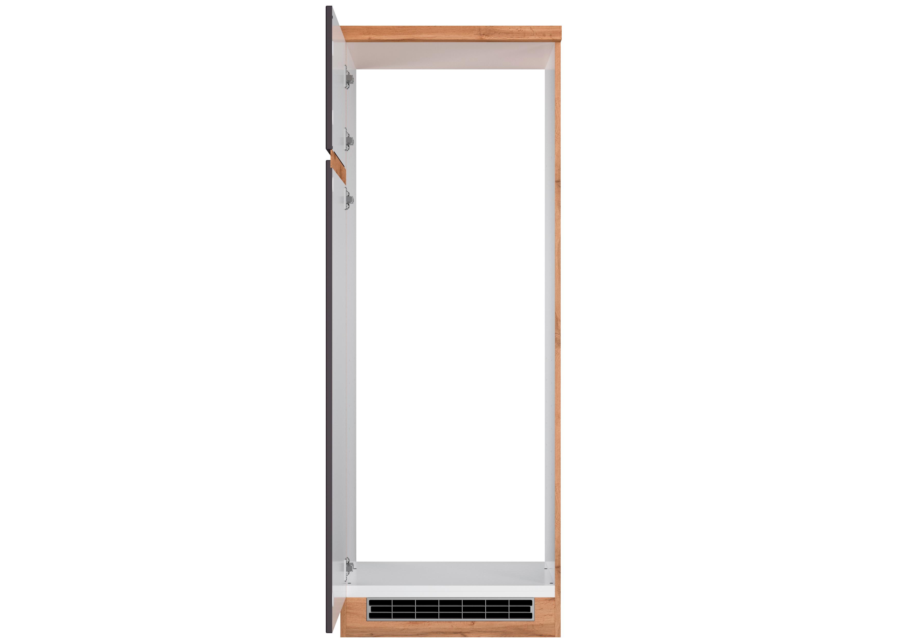 Geräteumbauschrank Turin ca. 60x166 cm Grau/Eiche - Eiche Wotan/Grau, Design, Holzwerkstoff (60/166/60cm) - Held