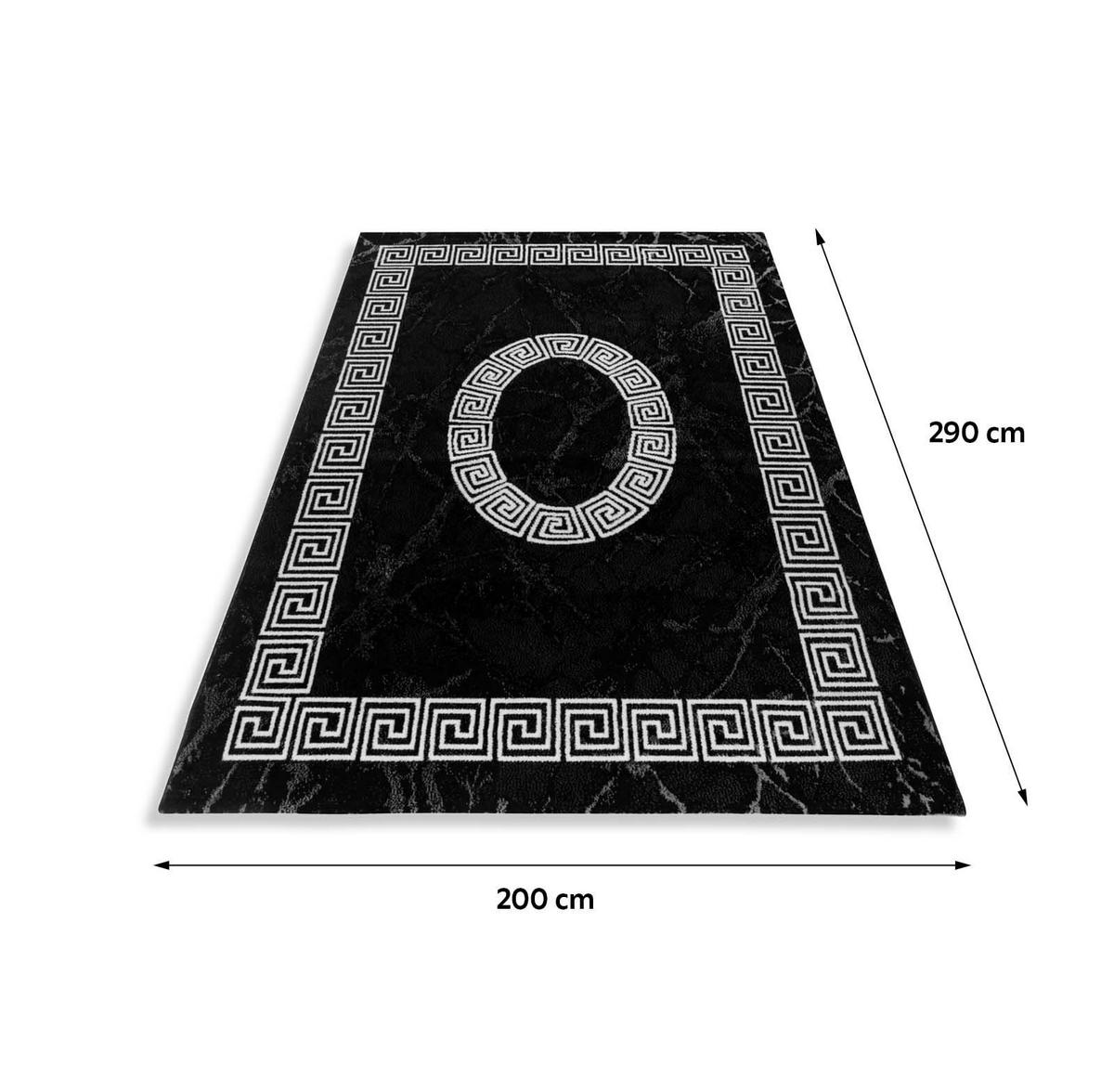 Webteppich Plus Schwarz/Weiß ca. 200x290cm - Schwarz/Weiß, Design, Textil (200/290cm)