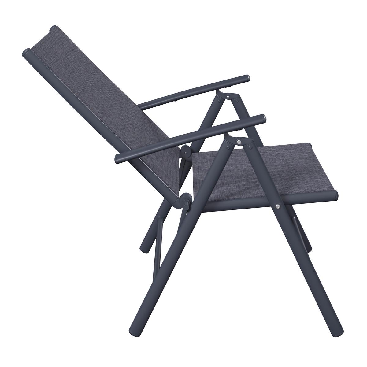 Vrtni Stol Niki, Antracit, Aluminij - temno siva/črna, Basics, kovina/umetna masa (56/106/54cm)