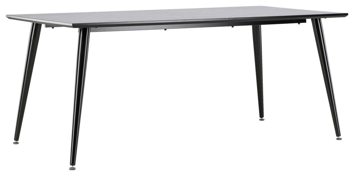 ESSTISCH DIPP - Schwarz, Design, Holzwerkstoff/Metall (180/90/75cm) - Livetastic