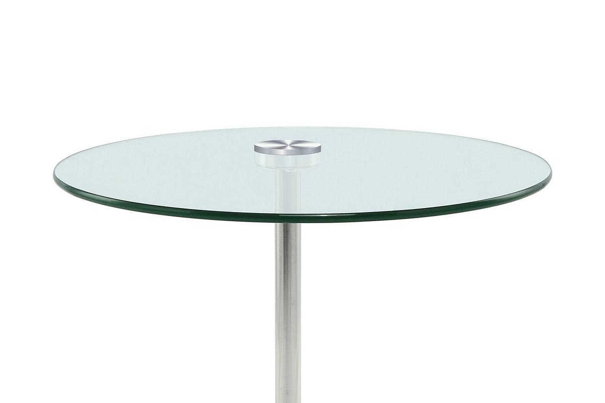 Beistelltisch Rosario 525 Silber / Schwarz - Silberfarben/Schwarz, Design, Glas/Stein (44/44/50cm) - Kayoom