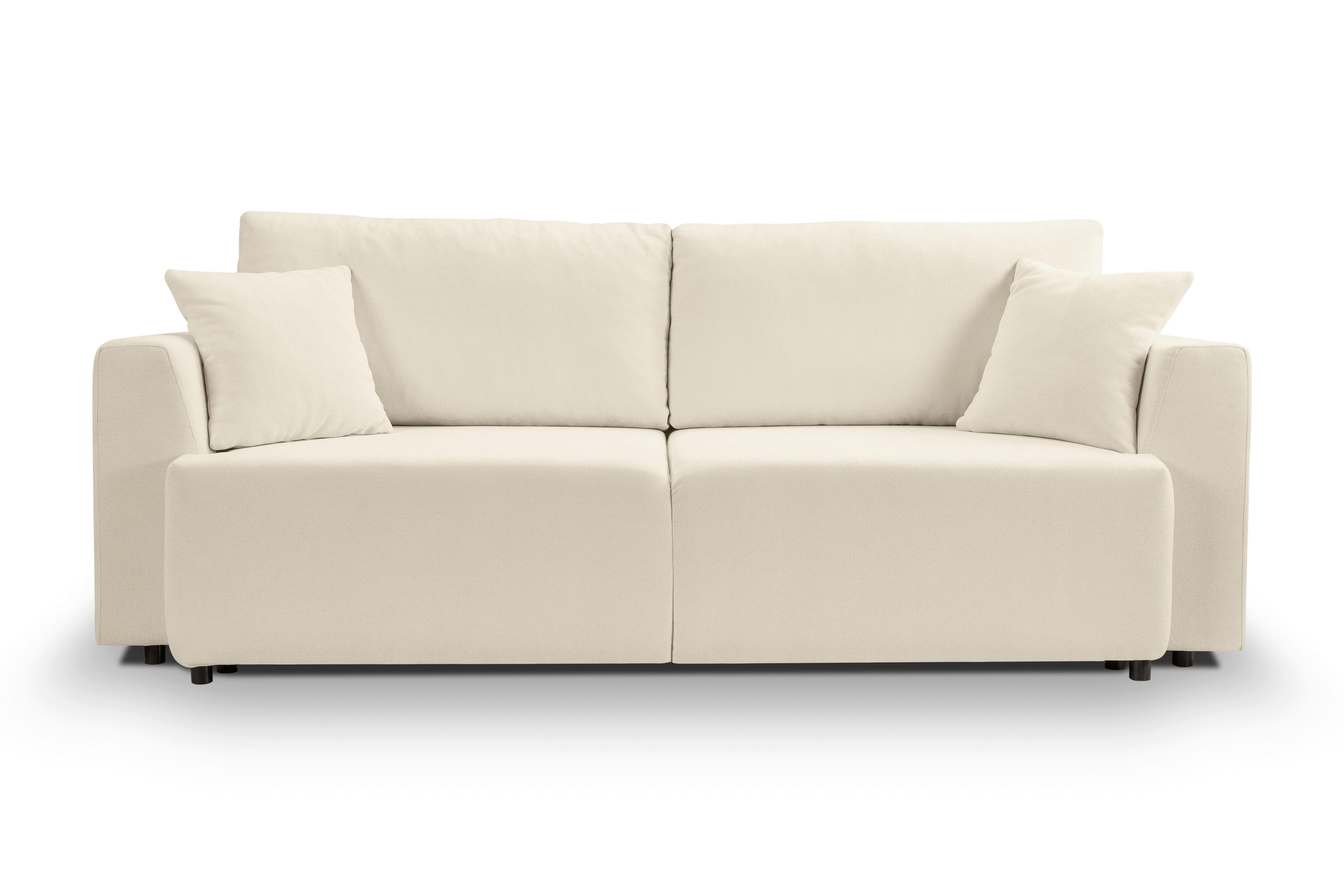 Schlafsofa Point Creme - Creme/Schwarz, Basics, Holz/Kunststoff (250/95/99cm) - MID.YOU