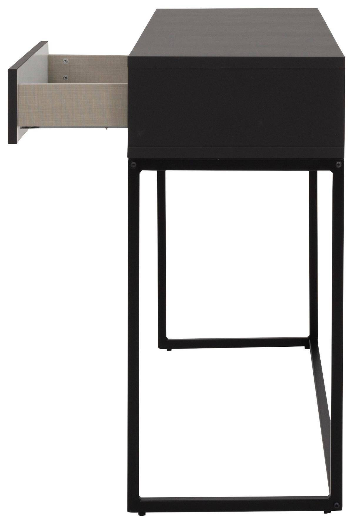 STÓŁ KONSOLA LIPP - czarny, Design, materiał drewnopochodny/metal (118/36/76cm)