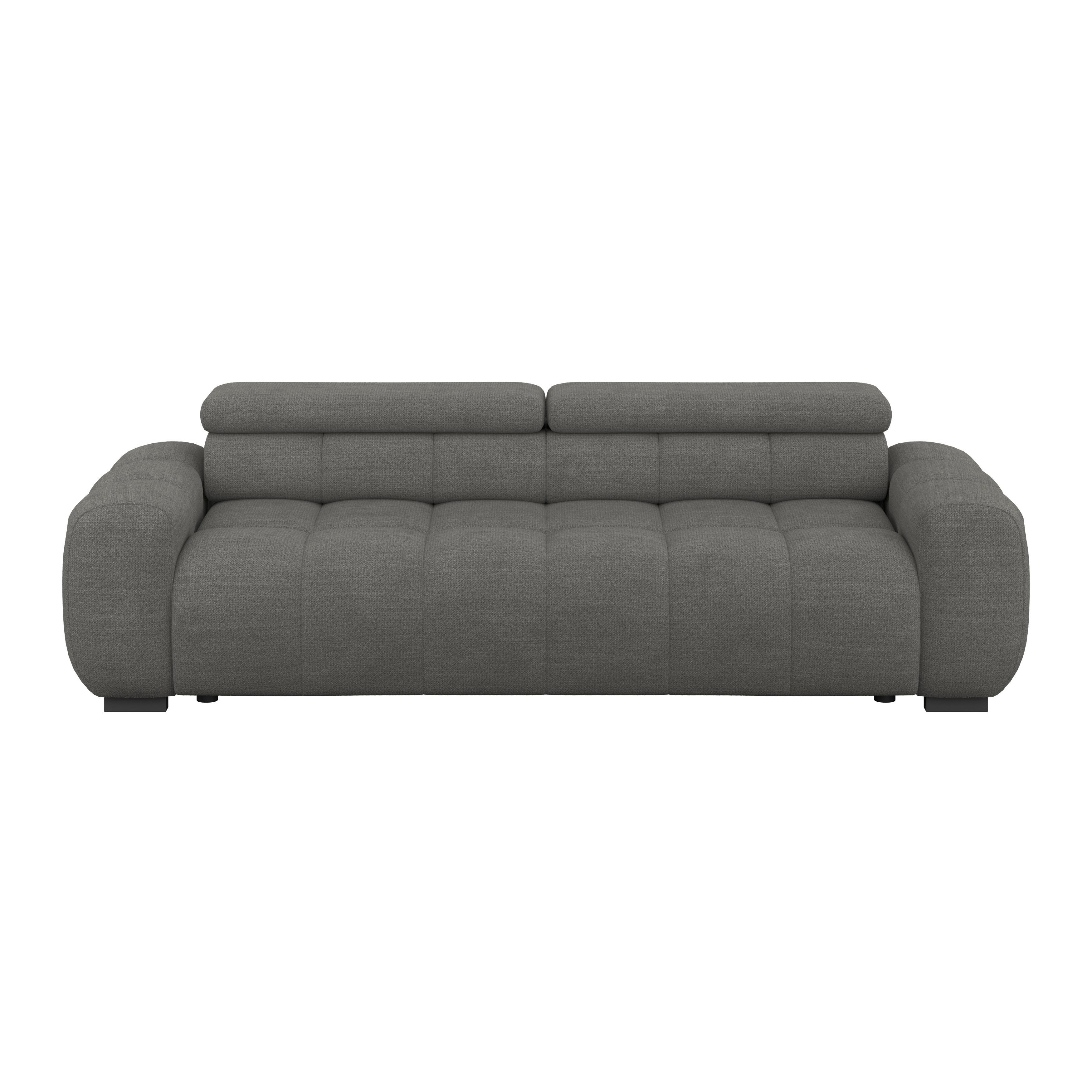 Velika Sofa Bull - crna/antracit, Trend, tekstil/plastika (248/77-97/108cm) - Luca Bessoni
