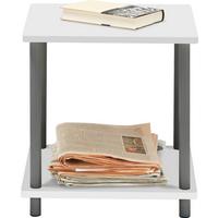 Beistelltisch in Weiss/Grau - Weiss/Grau, Konventionell, Holzwerkstoff/Kunststoff (40/41,5/40cm) - Based
