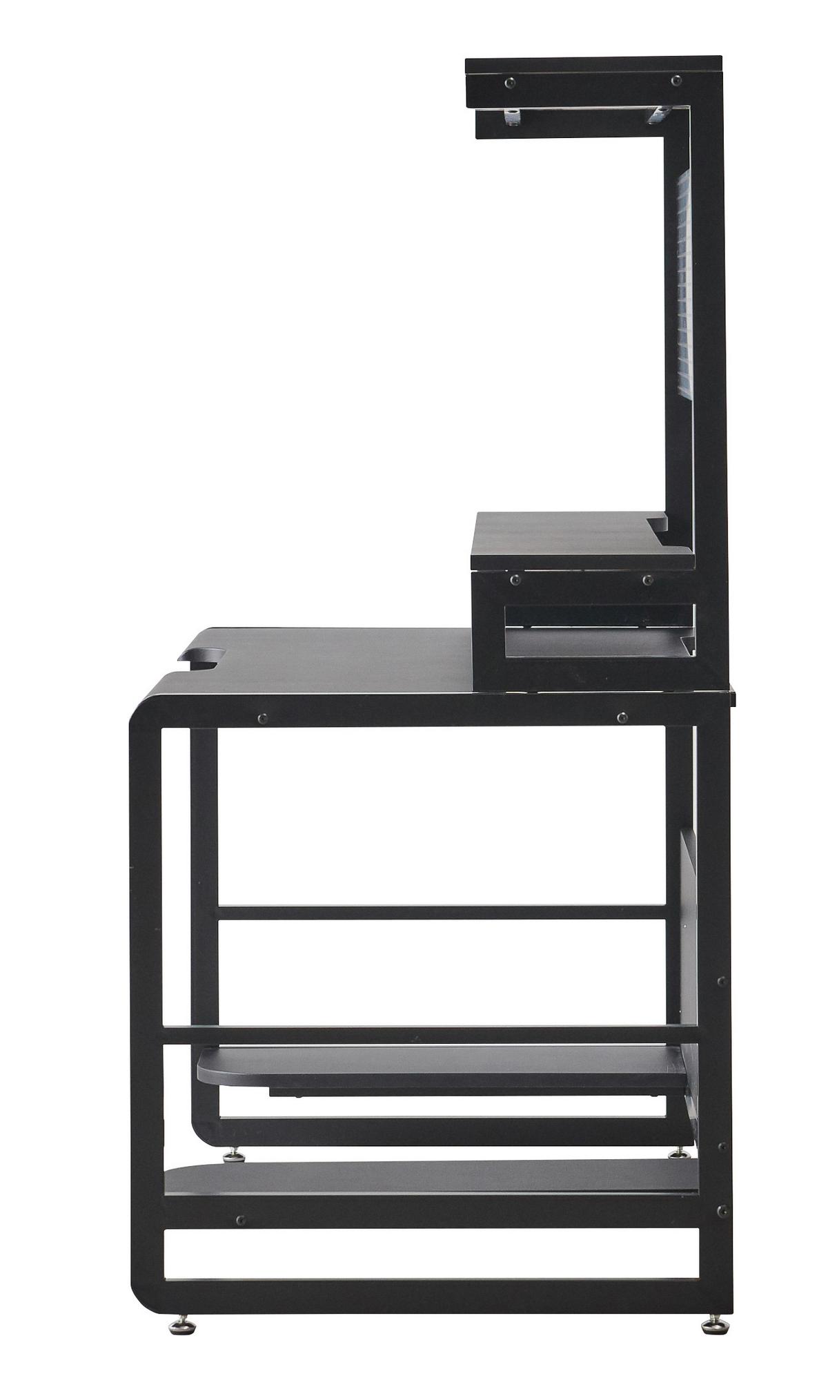 Schreibtisch Metall Schwarz - Schwarz, Design, Holzwerkstoff/Metall (180/70/148cm) - Livetastic