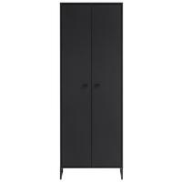 Schuhschrank Janne ca.60,2x169,7x33,5cm Schwarz - Schwarz, LIFESTYLE, Holzwerkstoff/Metall (60,2/169,7/33,5cm) - MID.YOU