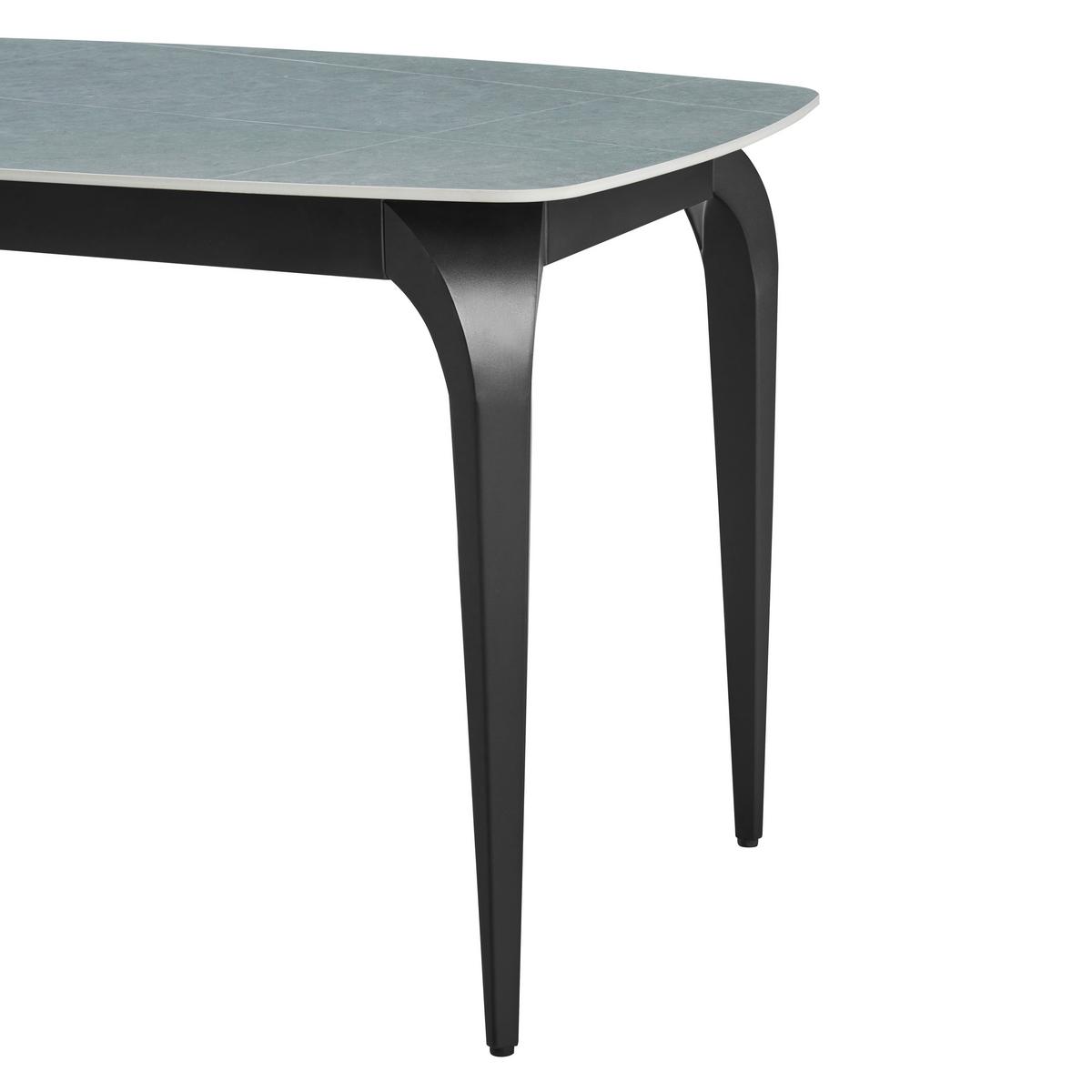 Jedilna Miza Ibiza, Keramika, Siva, 120x80 - siva/črna, Moderno, kovina/keramika (120/80/76cm)