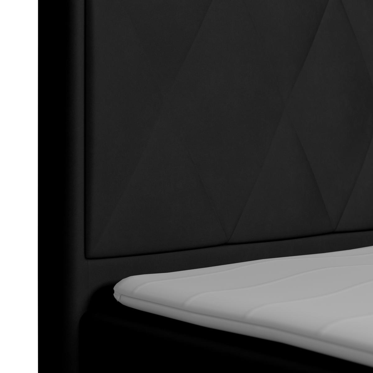 Boxspringbett Porto ca. 180x200 cm Schwarz - Schwarz, MODERN, Holzwerkstoff/Kunststoff (180/200cm) - MID.YOU