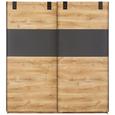 Schwebetürenschrank in Eichefarben - Eichefarben/Graphitfarben, KONVENTIONELL, Holzwerkstoff/Metall (180 198 64cm) - Modern Living Schwebetürenschrank in Eichefarben - Eichefarben/Graphitfarben, KONVENTIONELL, Holzwerkstoff/Metall (180 198 64cm) - Modern Living