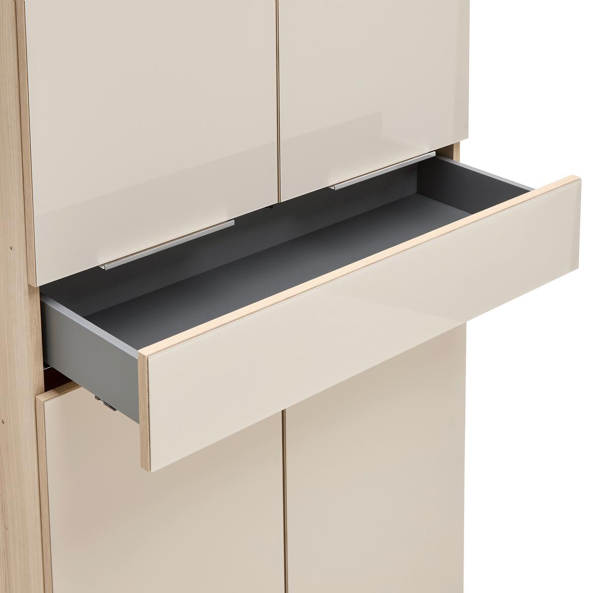 Schranksystem Siena Kaschmir/Eichefarben - Kaschmir/Chromfarben, MODERN, Holzwerkstoff/Metall (80/198/38cm) - Mömax