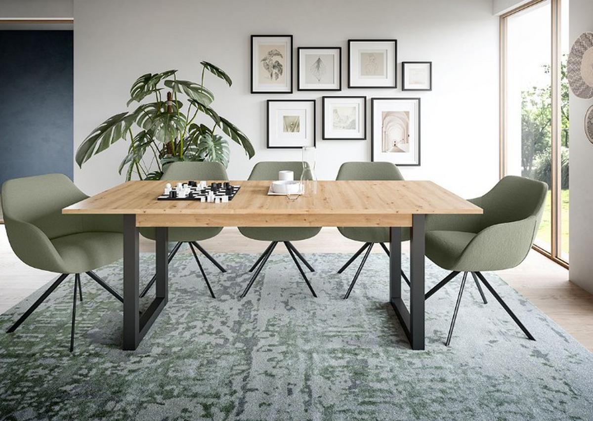 Raztegljiva Miza Seattle 150 Az, Barva Hrasta, Temno Siva - antracit/hrast artisan, Konvencionalno, leseni material (150-190cm) - MID.YOU