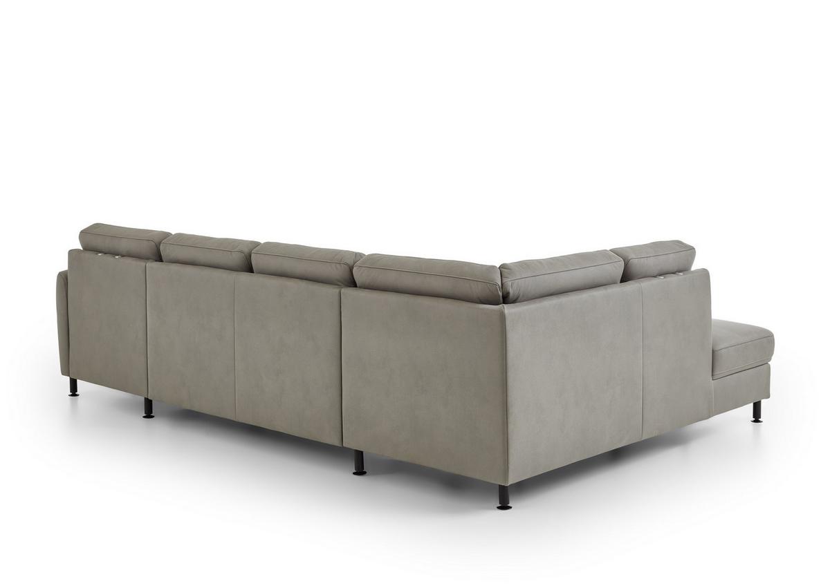 Sarokkanapé Villach - szürke, Modern, műanyag/faalapú anyag (200/305cm)