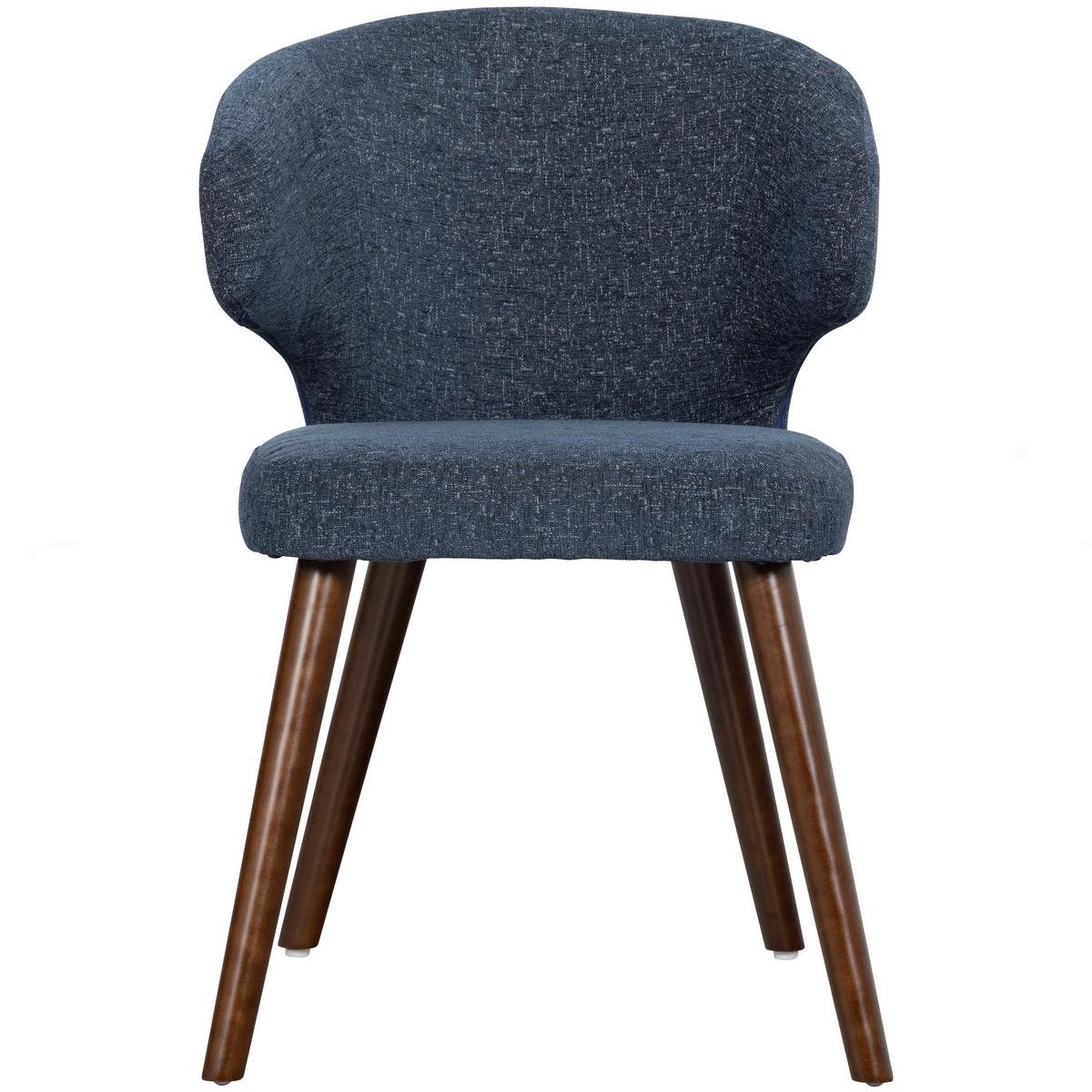 Armlehnstuhl-Set Cape Blau B: 55cm - Blau/Dunkelbraun, MODERN, Holzwerkstoff/Textil (55/77/65cm) - Livetastic
