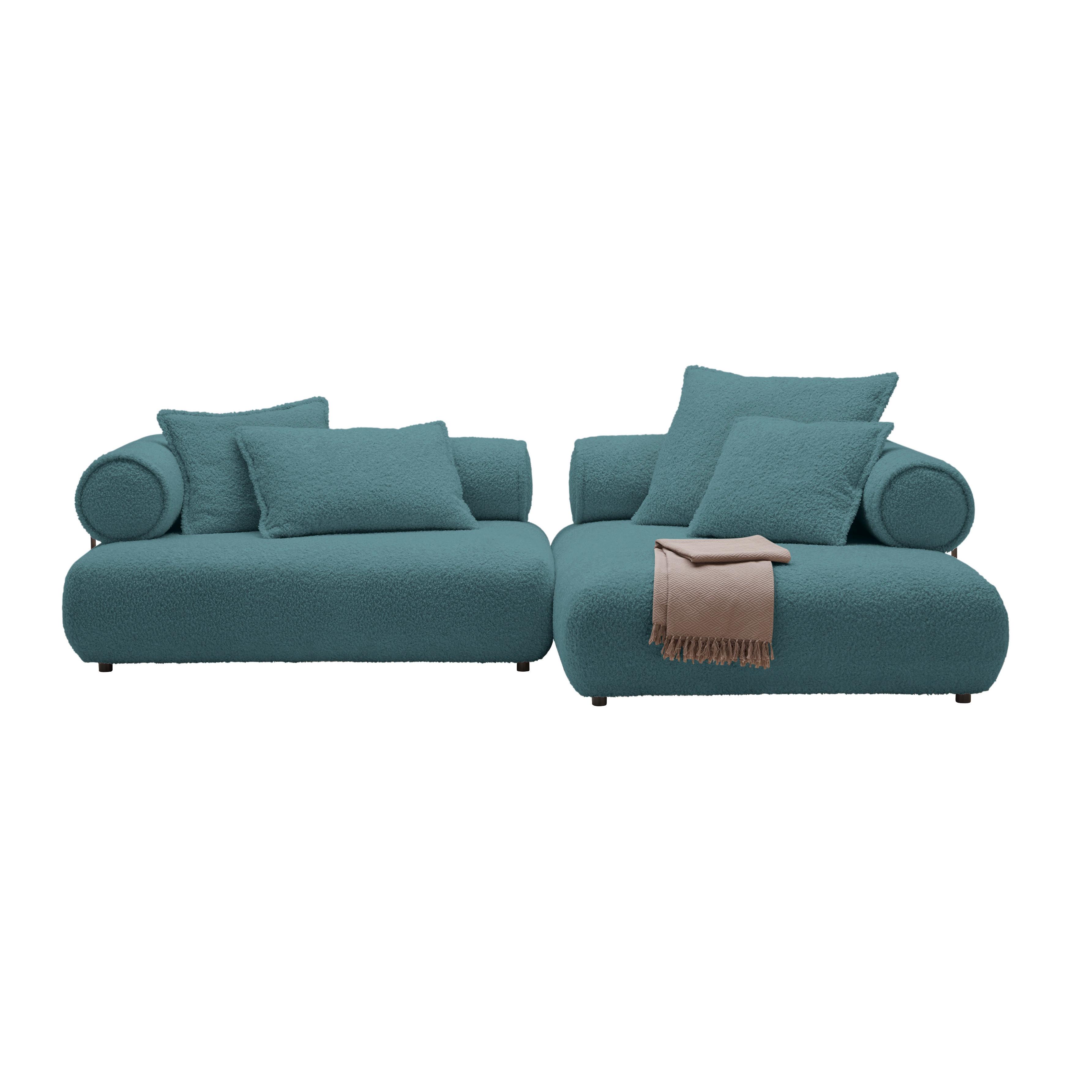 Wohnlandschaft Casimir Petrol - Petrol/Schwarz, LIFESTYLE, Kunststoff/Textil (310/180cm) - Premium Living