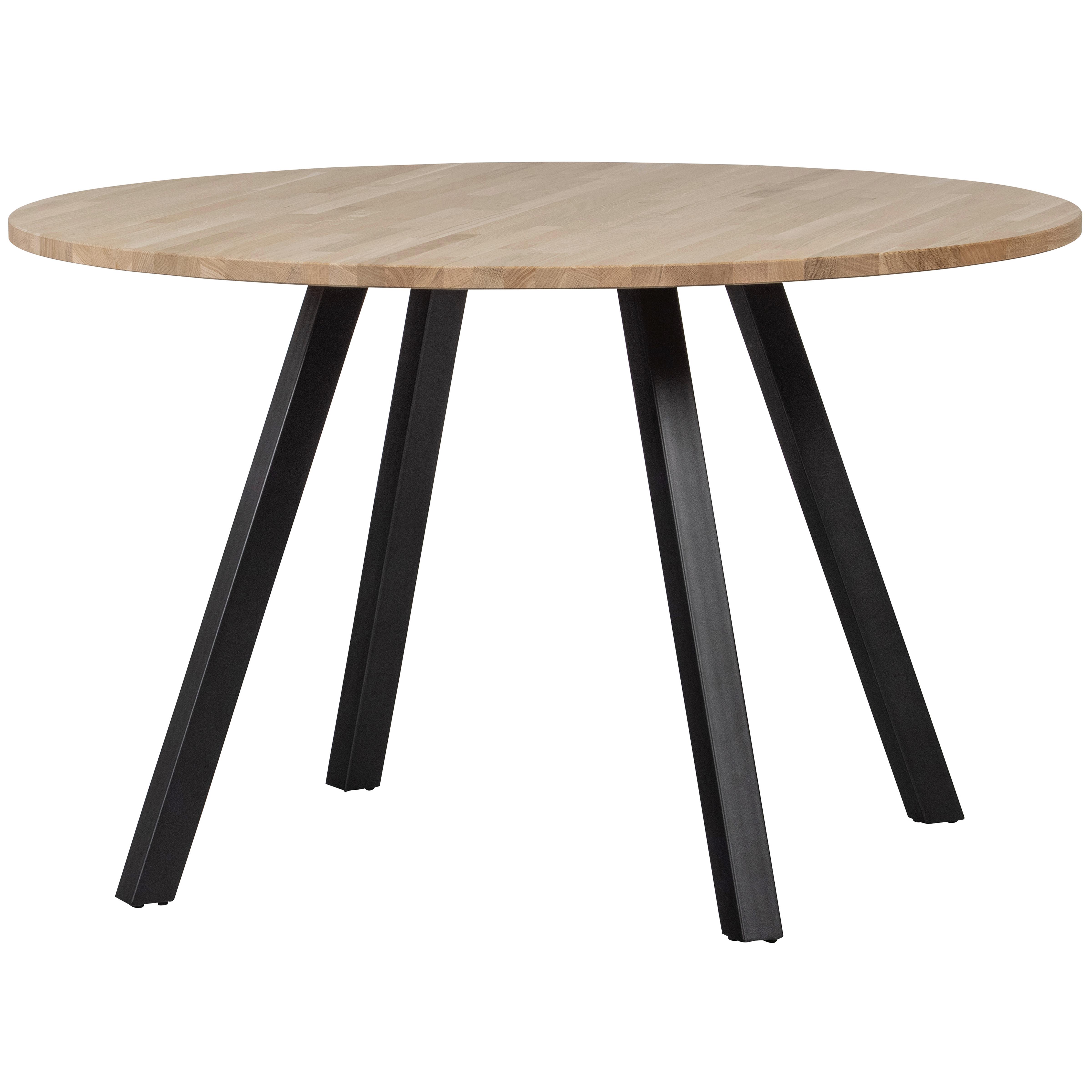 Esstisch Tablo Eichefarben L: 120 cm - Eichefarben/Schwarz, Design, Holz/Metall (120/120/75cm) - Livetastic