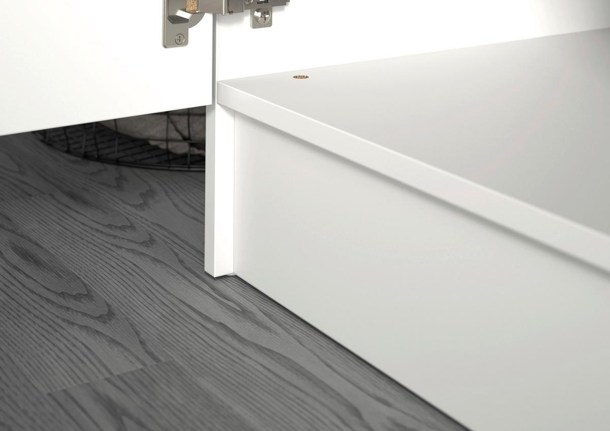 Hochschrank Free Weiß - Silberfarben/Weiß, Basics, Holzwerkstoff/Kunststoff (50/195/62cm) - MID.YOU