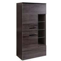 Midischrank Florida in Silbereichenfarben - Chromfarben/Graphitfarben, MODERN, Glas/Holzwerkstoff (65/130/35cm)