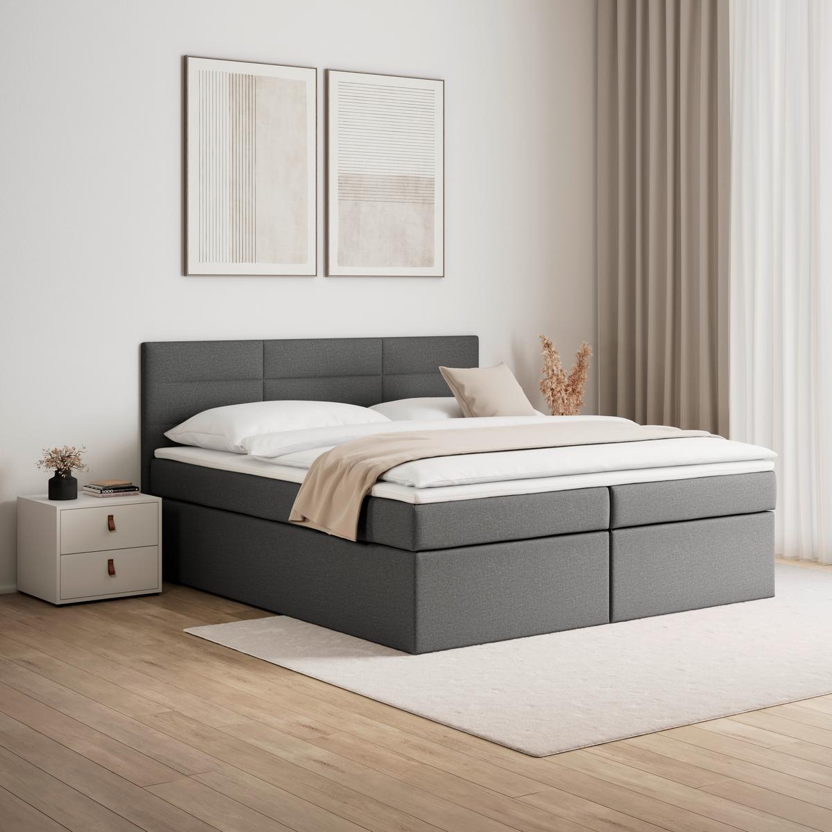 Box Krevet Lisa - tamno siva, Moderno, drvni materijal/tekstil (180/200cm) - Bessagi Home