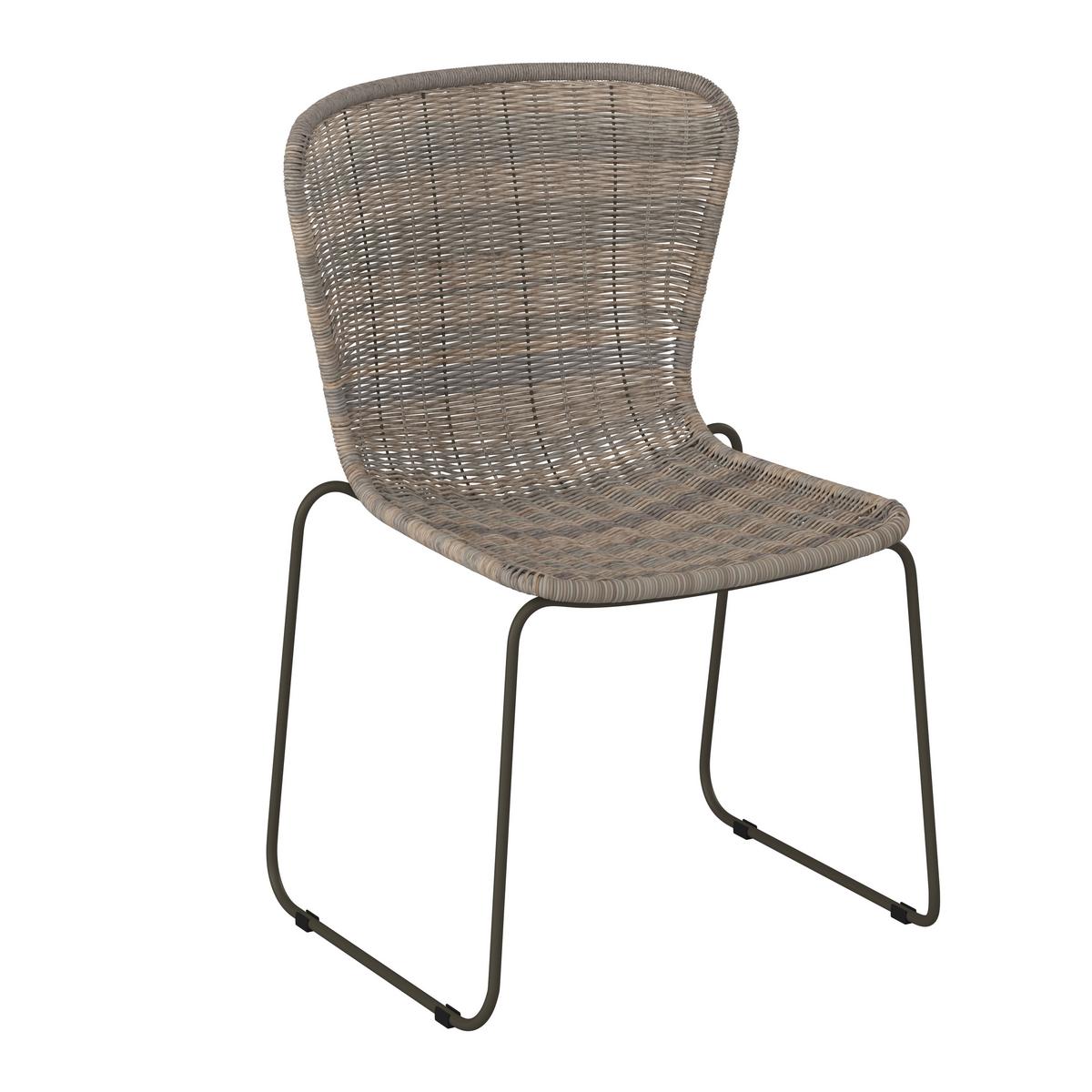 FOTEL SZTAPLOWANY KATALAN  -EXKLUSIV- - szarobrązowy, Design, tworzywo sztuczne/metal (54/83,5/55,5cm) - Ambia Garden