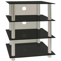 Mizica Za Hi-fi Naprave, Črno Srebrna, 54cm - srebrne barve/črna, Konvencionalno, kovina/steklo (54/70/45cm) - MID.YOU