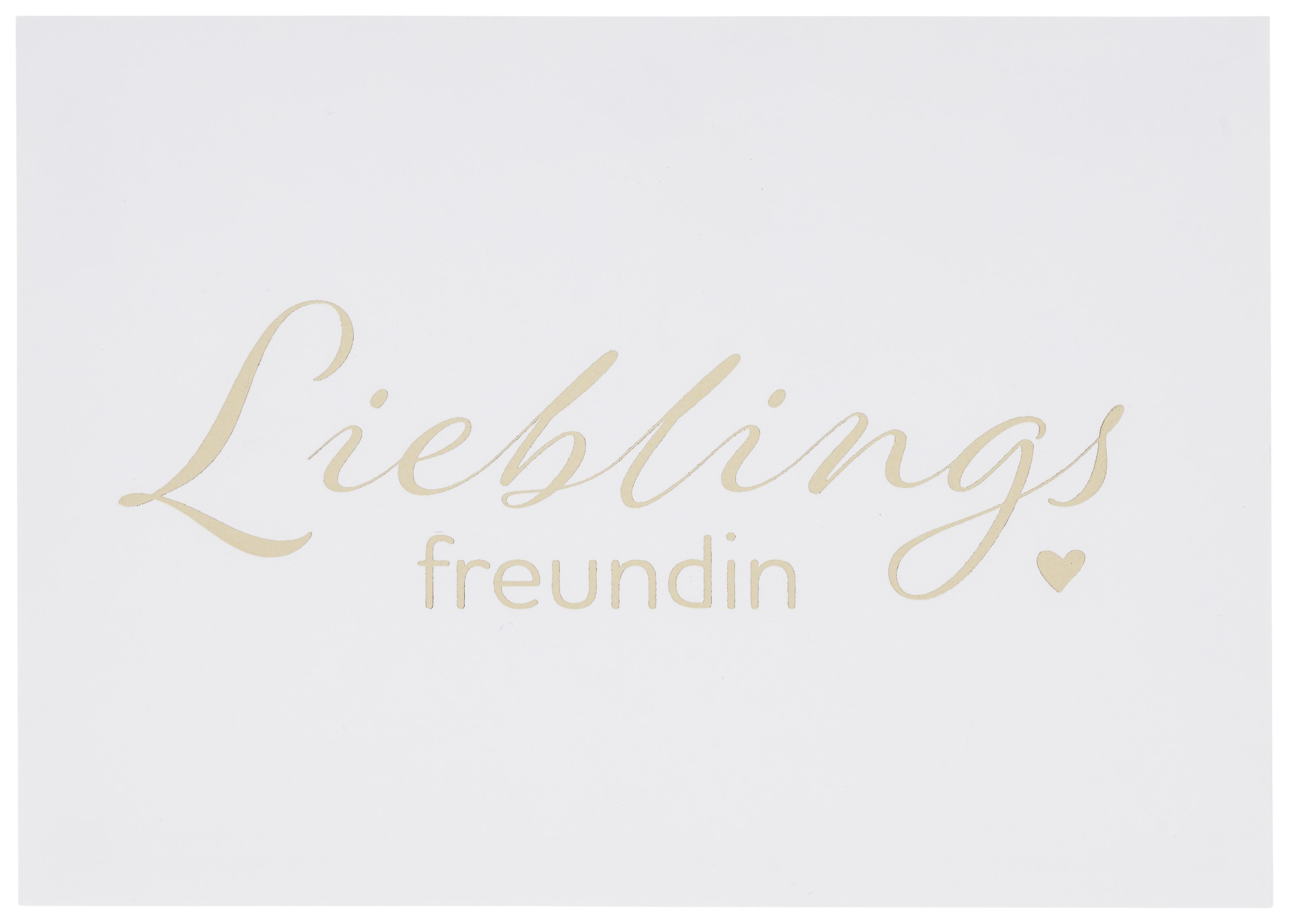 Postkarte Lieblingsfreundin - Goldfarben, Papier (14,8/10,5cm)