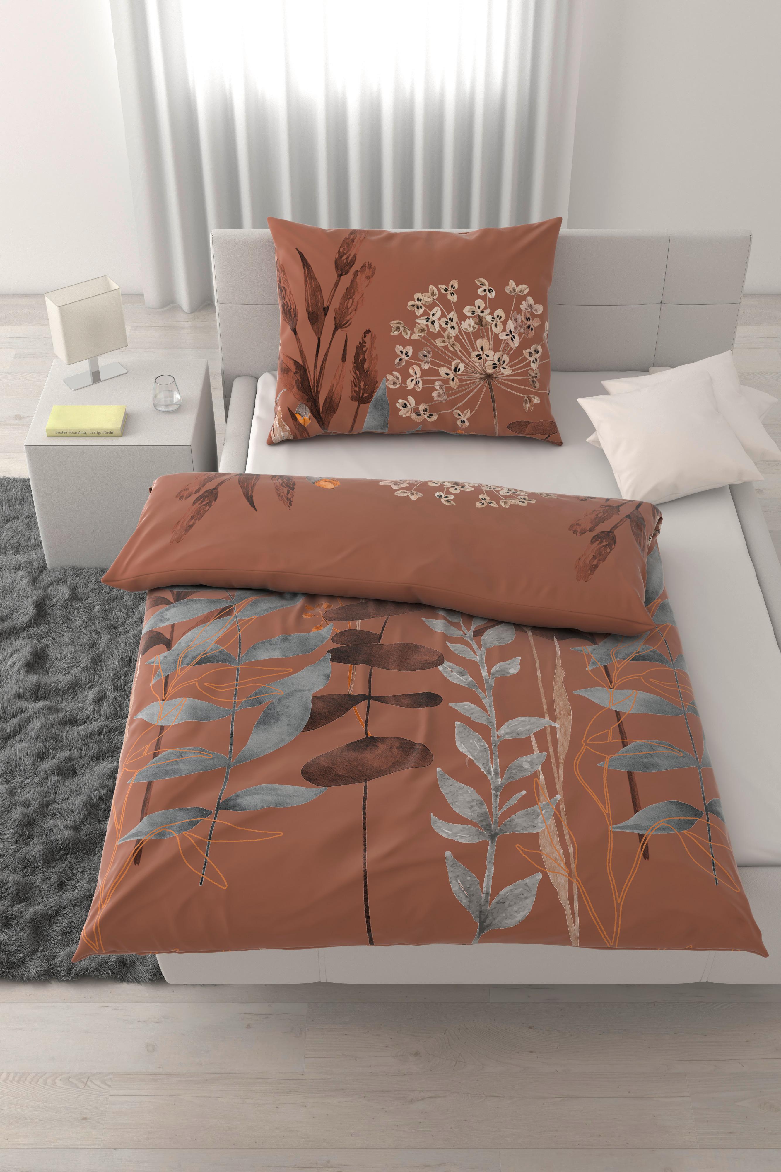 Bettwäsche Leavi Mokka ca. 140x200cm - Mokka, MODERN, Textil (140/200cm) - Mömax
