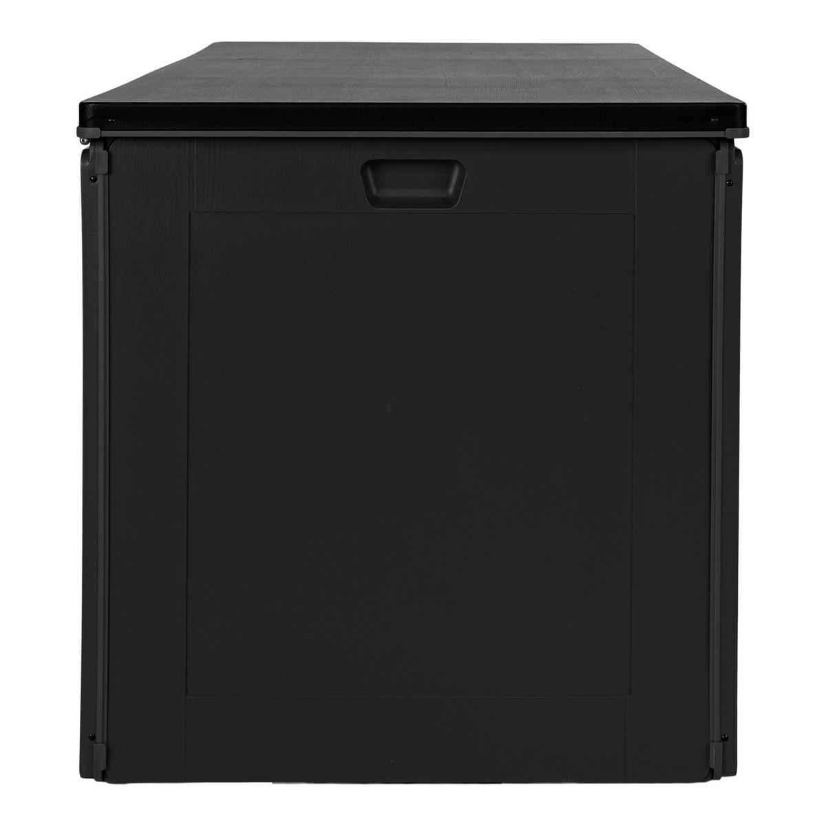 Kissenbox Dubrovnik Schwarz - Schwarz, MODERN, Kunststoff (146.5/64.5/61cm) - Gardenson