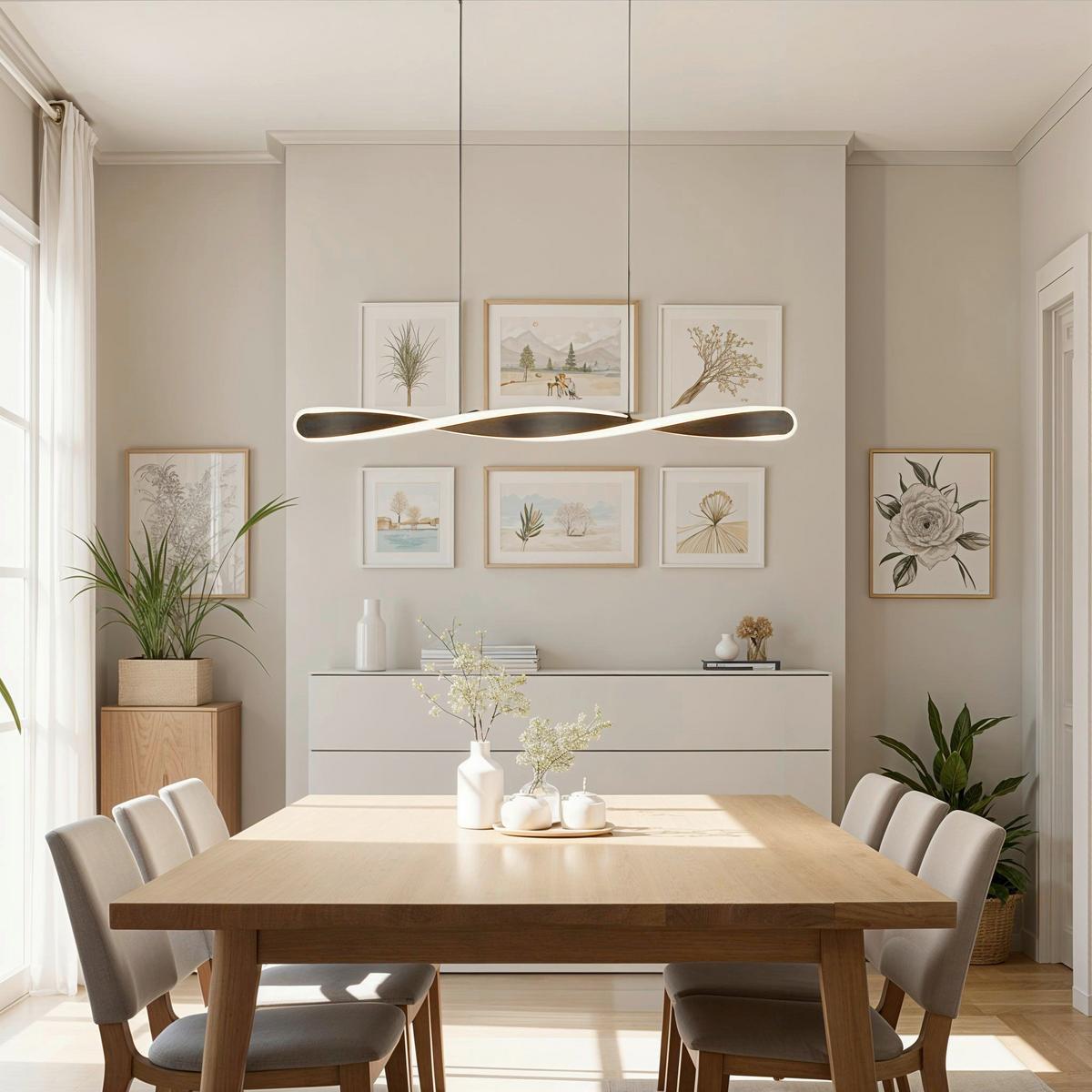 LAMPA WISZĄCA LED HENDERSON *SBN* - czarny, Design, tworzywo sztuczne/metal (89/6/150cm) - Novel