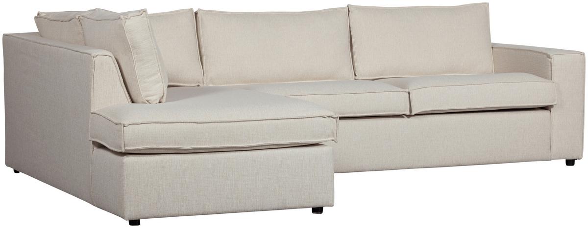 Ecksofa Thomas Naturfarben S:197x283cm - Schwarz/Naturfarben, Design, Kunststoff/Textil (197/283cm) - Livetastic