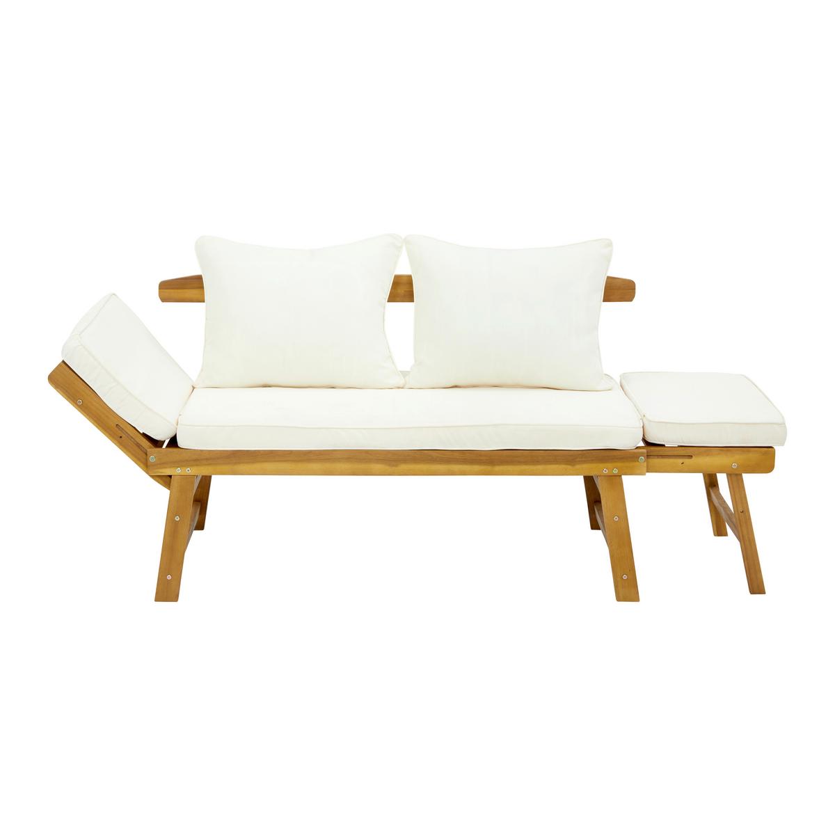 Vrtni Ležalnik Pia, Naravne Barve, Akacija - krem barve/naravne barve, Moderno, tekstil/les (143-190/68/75cm) - Bessagi Garden