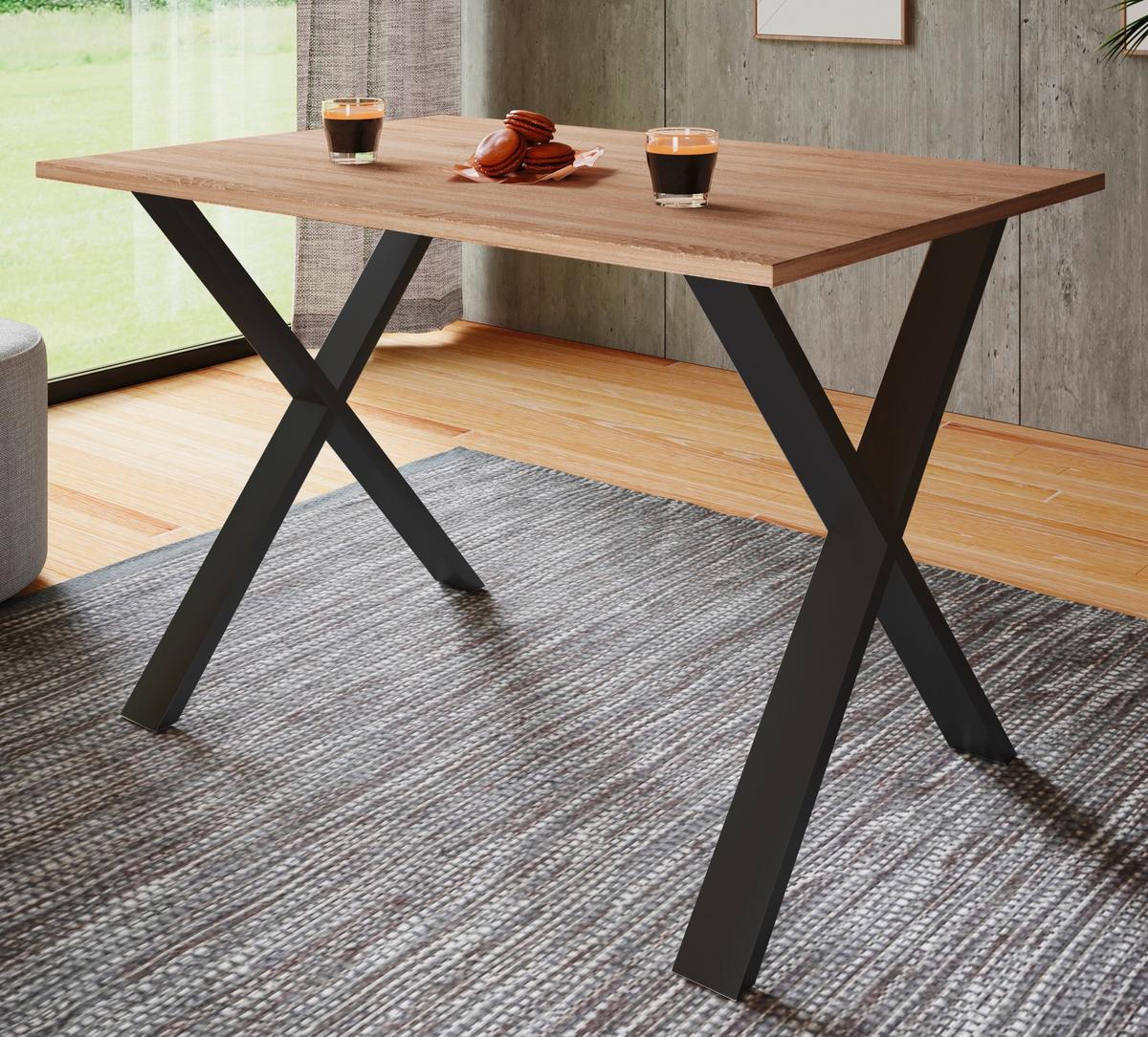 Pisalna Miza Lona, Barva Hrasta, Črna, 160x80cm - črna/hrast sonoma, Design (160/80/76cm) - MID.YOU