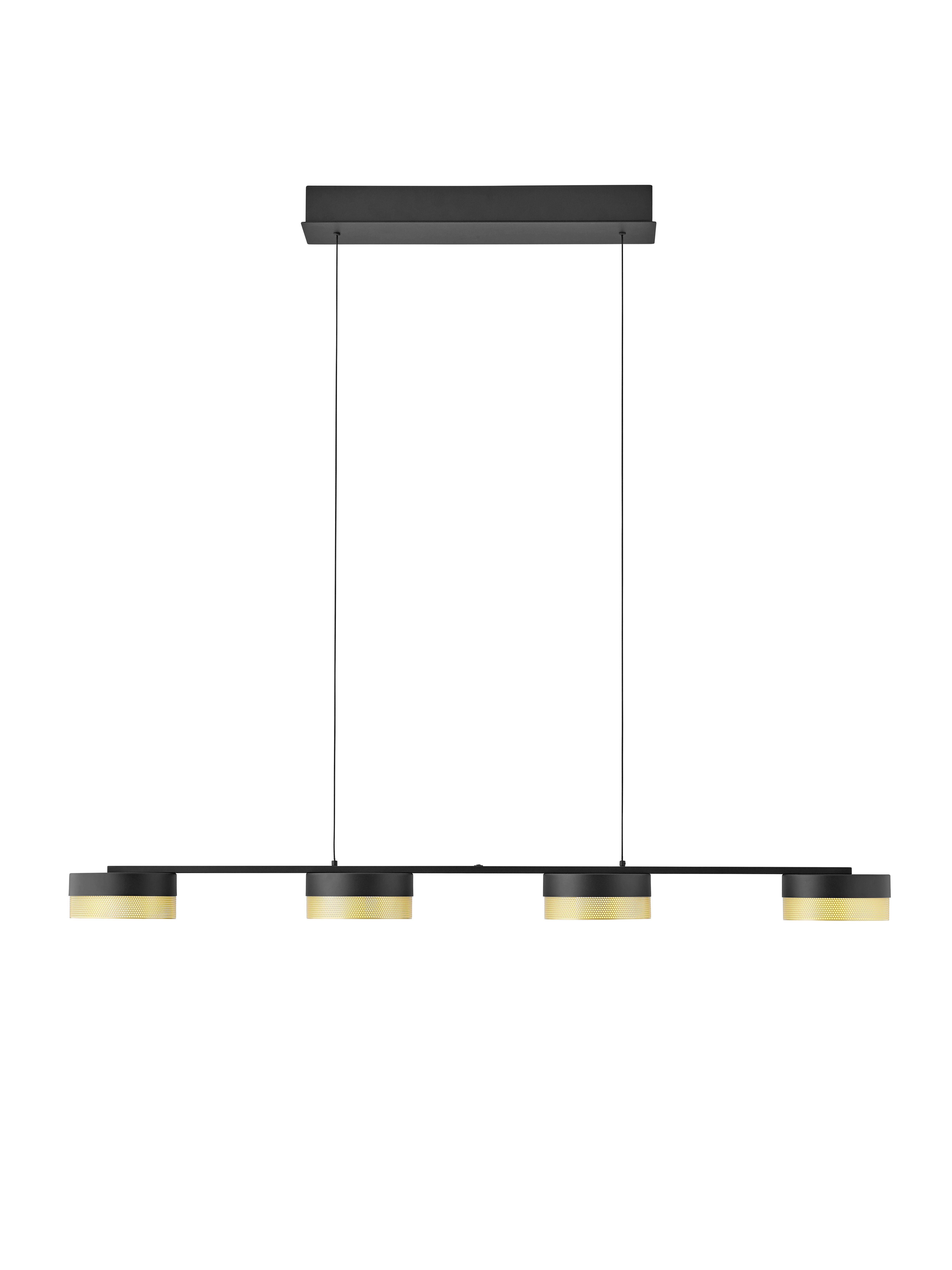LAMPA WISZĄCA LED 20619/4-06 - czarny/kolor złoty, Design, metal (110/20/150cm) - Hell