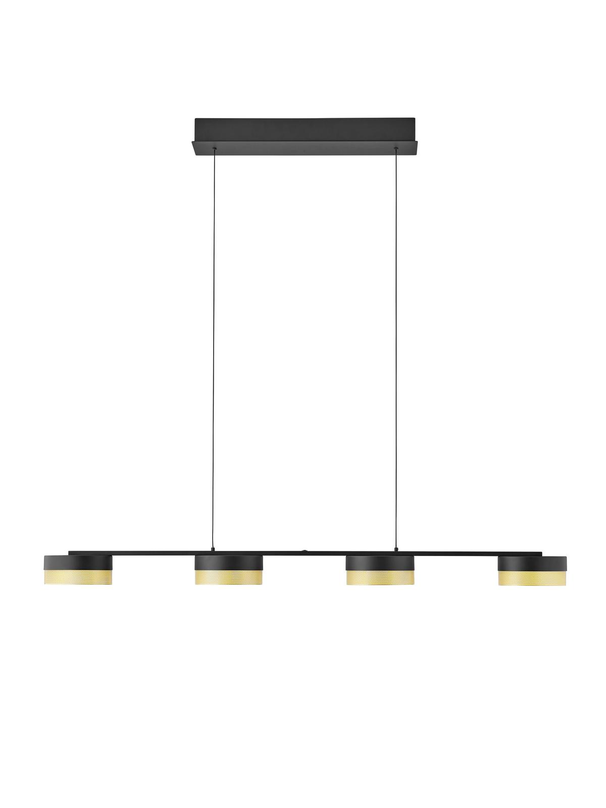 LAMPA WISZĄCA LED 20619/4-06 - czarny/kolor złoty, Design, metal (110/20/150cm) - Hell