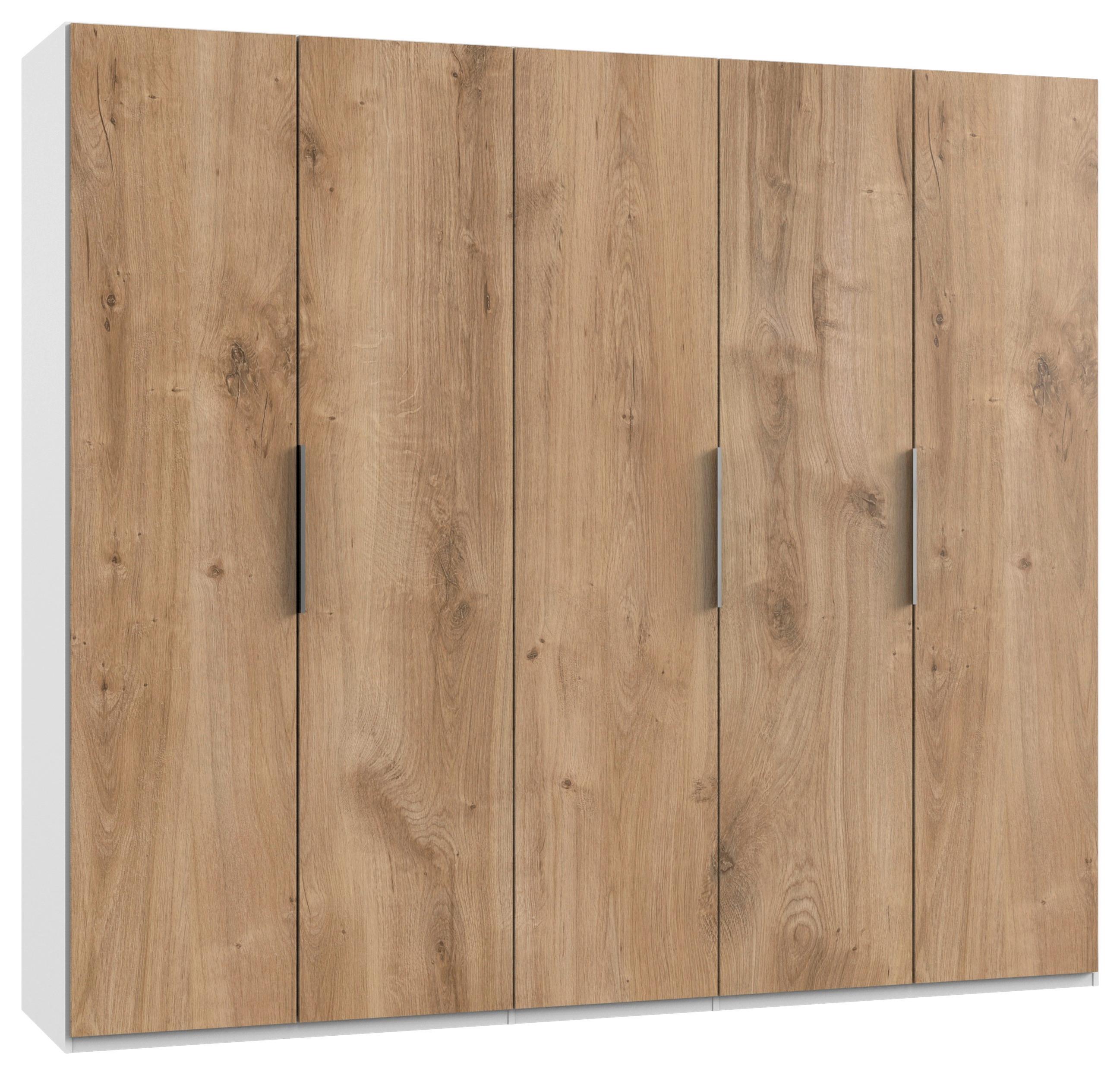 Drehtürenschrank Level 36A ca. 250x216x58 cm Eiche/Weiß - Chromfarben/Eichefarben, MODERN, Holzwerkstoff (250/216/58cm) - MID.YOU