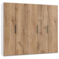 Drehtürenschrank Level 36A ca. 250x216x58 cm Eiche/Weiß - Chromfarben/Eichefarben, MODERN, Holzwerkstoff (250/216/58cm) - MID.YOU