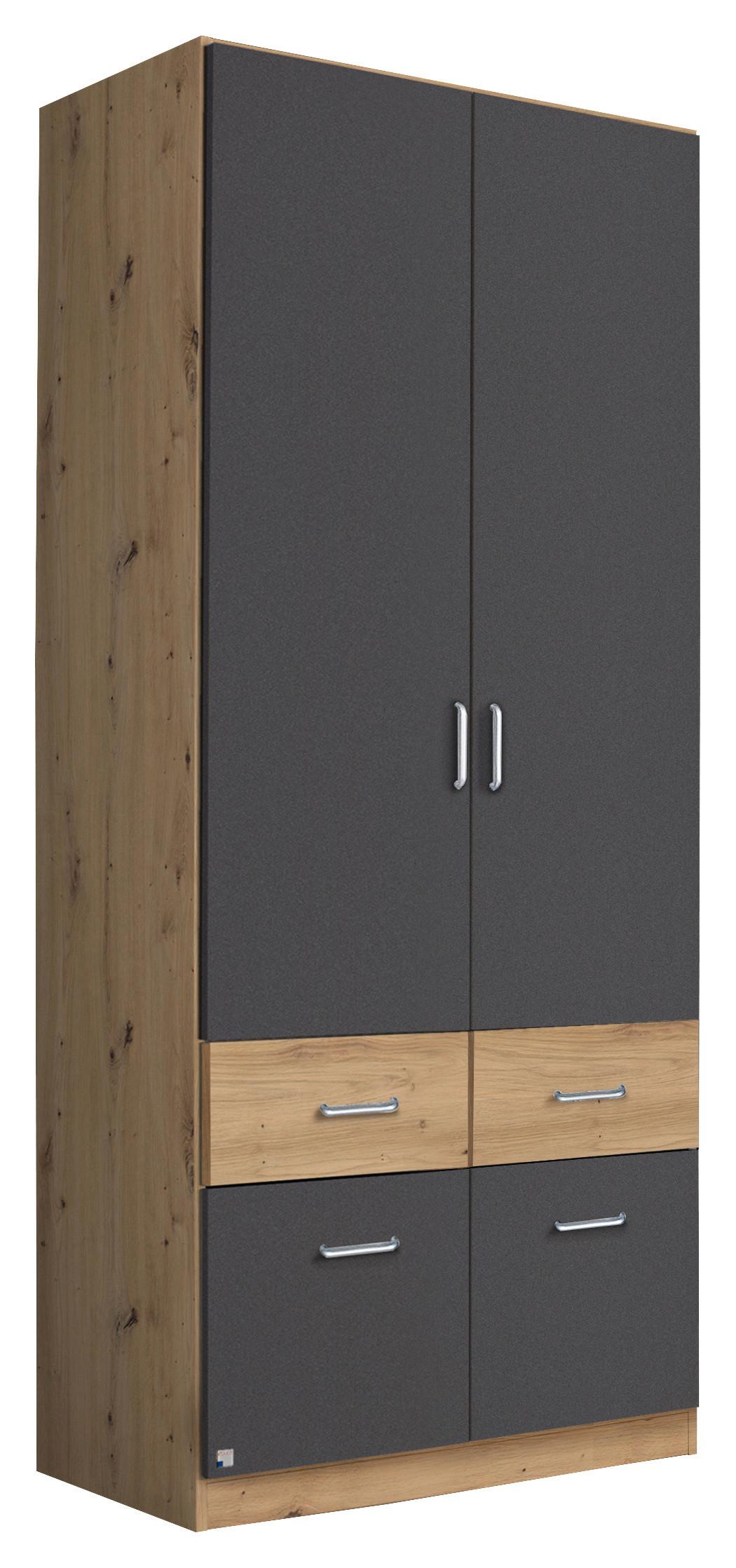 Ormar S Klasičnim Vratima Aalen - siva/hrast Artisan, drvni materijal/plastika (91/197/54cm) - Modern Living